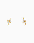 Teeny Tiny Lightning Stud Earrings Gold | Bookazine HK