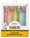 OOLY x Peanuts Black Ink Retractable Gel Pens - Set of 4