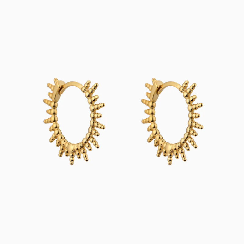 Sunburst Summer Hoop Earrings Gold | Bookazine HK