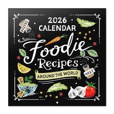 Foodie Recipes Wall Calendar 2026
