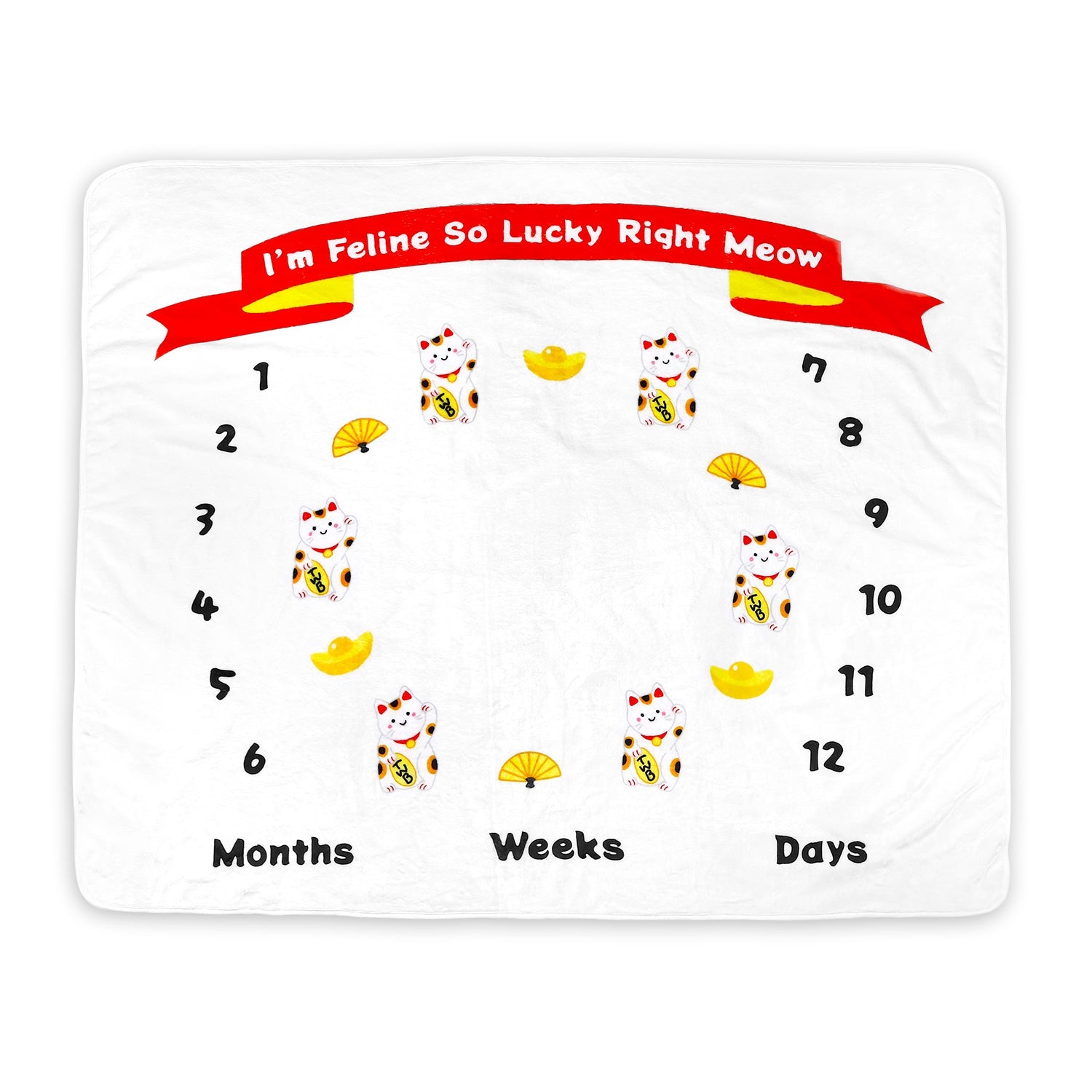 Im Feline So Lucky Right Meow Milestone Blanket