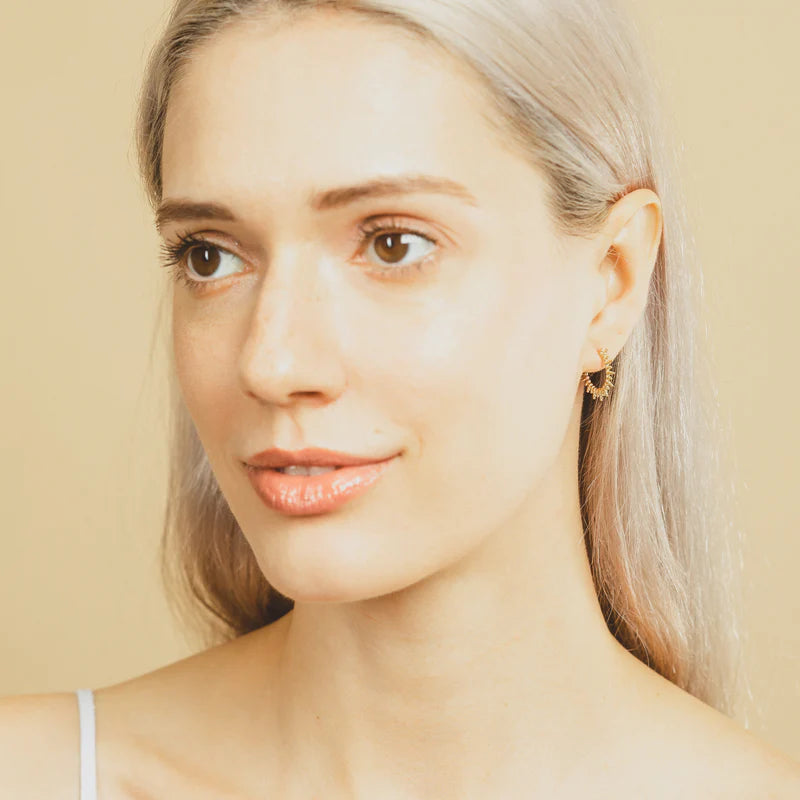 Sunburst Summer Hoop Earrings Gold | Bookazine HK