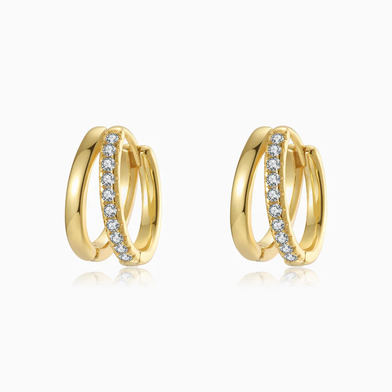 Leila Illusion Huggies Earrings Gold | Bookazine HK