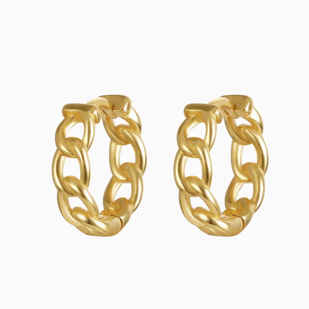 Dainty Chain Huggie Earrings Gold | Bookazine HK