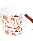 Toile Festive Mug Red & Gold