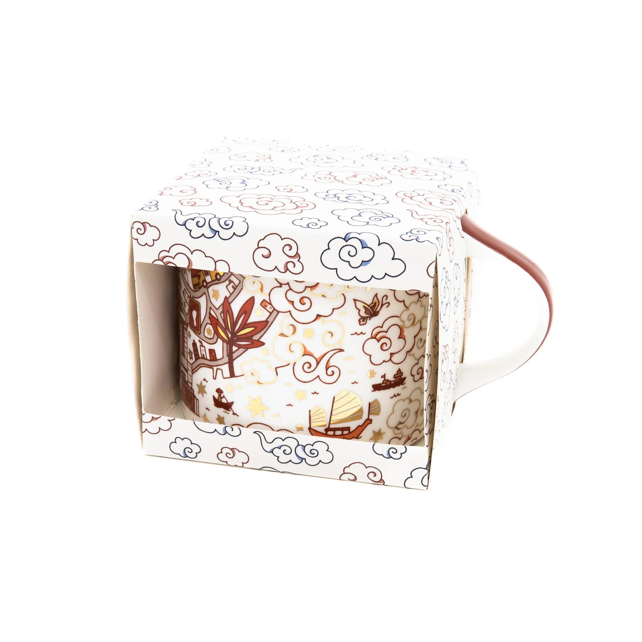 Hong Kong Willow Festive Mug Red & Gold