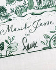 Green Toile Tea Towel