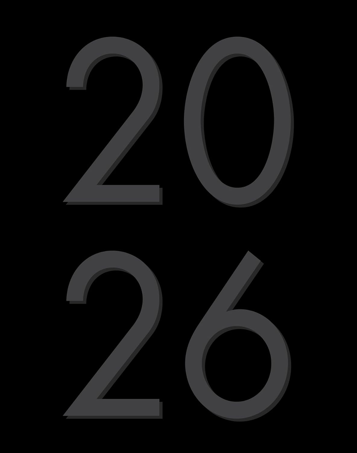 Black Monthly Weekly Planner 2026