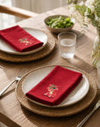 Red Napkins With Lion - Set of 4 | Bookazine HK