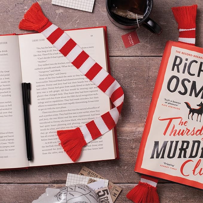 Book Scarf Bookmark Red White