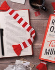Book Scarf Bookmark Red White