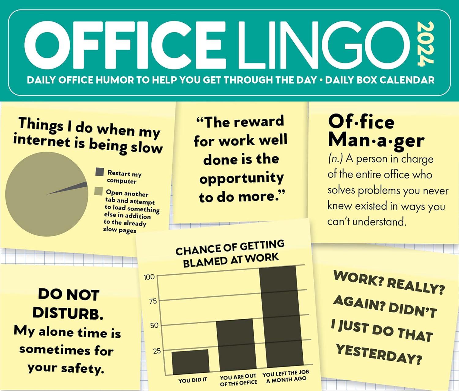 Office Lingo Daily 2024 Box/Desk Calendar Bookazine HK