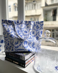 Blue Floral with HK Icons Tote Bag | Bookazine HK