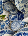 Blue & White Antique Chinese Plates Coaster Set Of 6