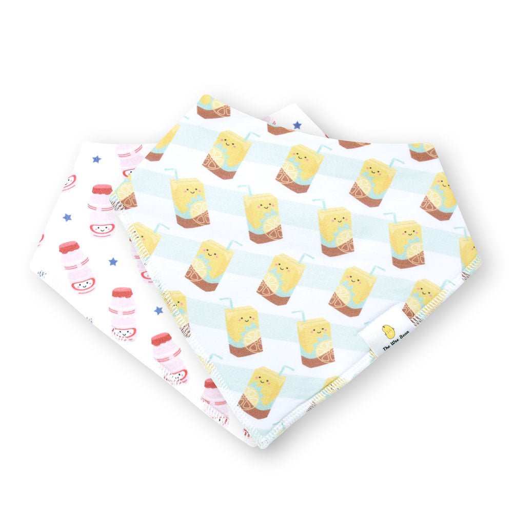 Organic Cotton Bandana Bibs Lemon Tea + Yogurt Drink Set | Bookazine HK