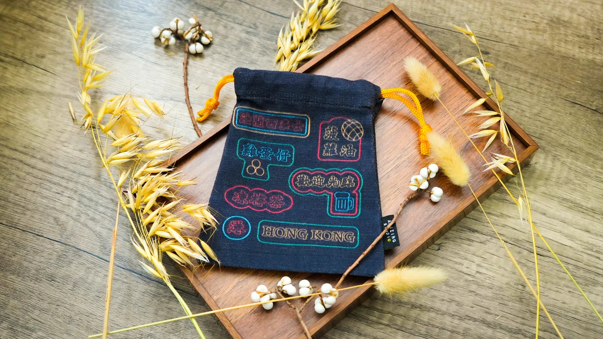 Hong Kong Style Canvas Drawstring Bag | Bookazine HK