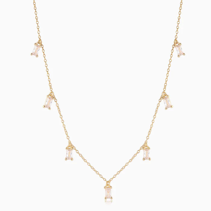 Clear Baguette Drop Necklace | Bookazine HK