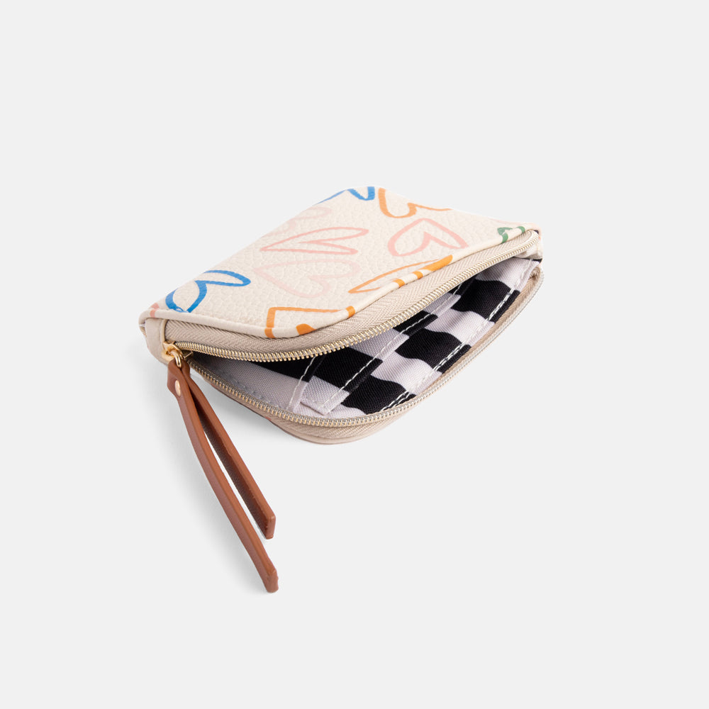 Multi Outline Hearts Corner Purse