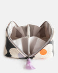 Multi Flower Charcoal Flat Lay Cosmetic Bag | Bookazine HK