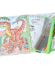 Dino World Colouring Book with Coloured Pencils