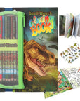 Dino World Colouring Book with Coloured Pencils