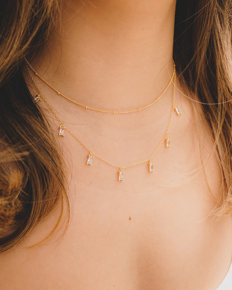 Clear Baguette Drop Necklace | Bookazine HK