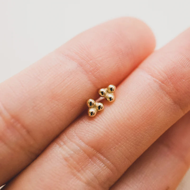 Minimal Trinity Stud Earrings Gold | Bookazine HK