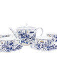 Hong Kong Willow Tea Set Blue & Gold