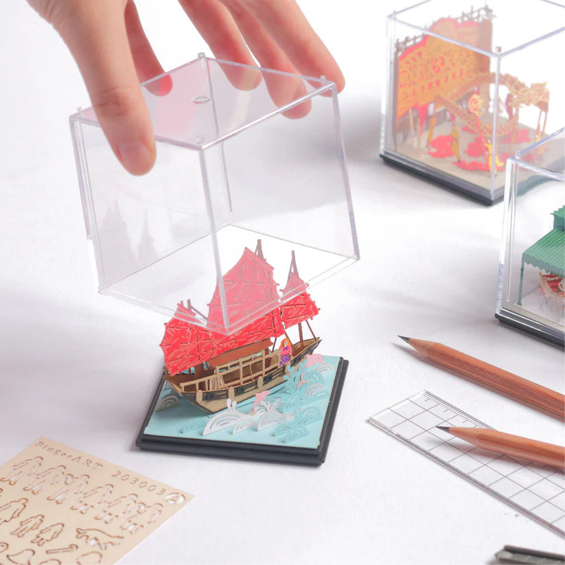 Hong Kong Junk Boat Paper Miniature Model