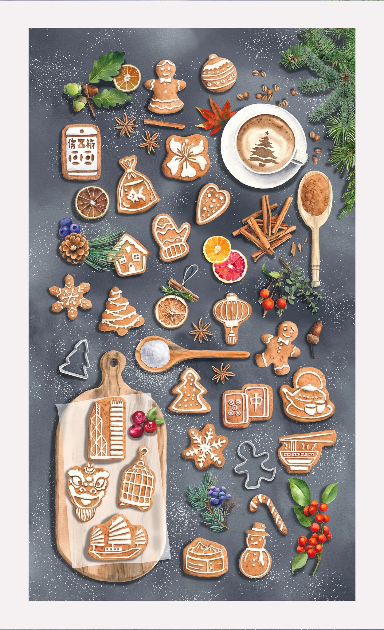 Hong Kong Gingerbread Tea Towel | Bookazine HK