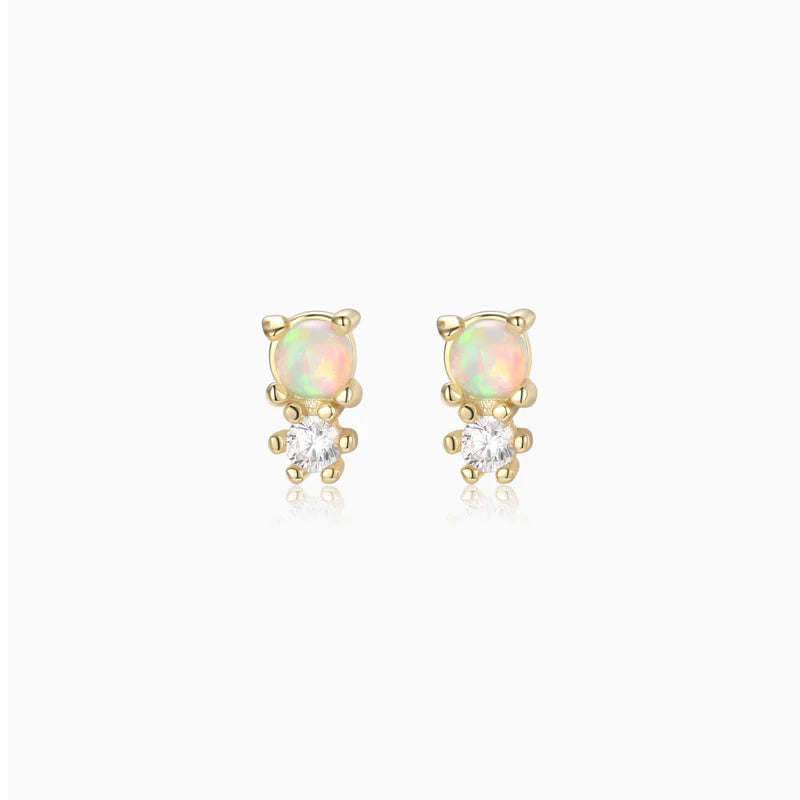 Mini Opal And Bling Studs Earrings Gold | Bookazine HK