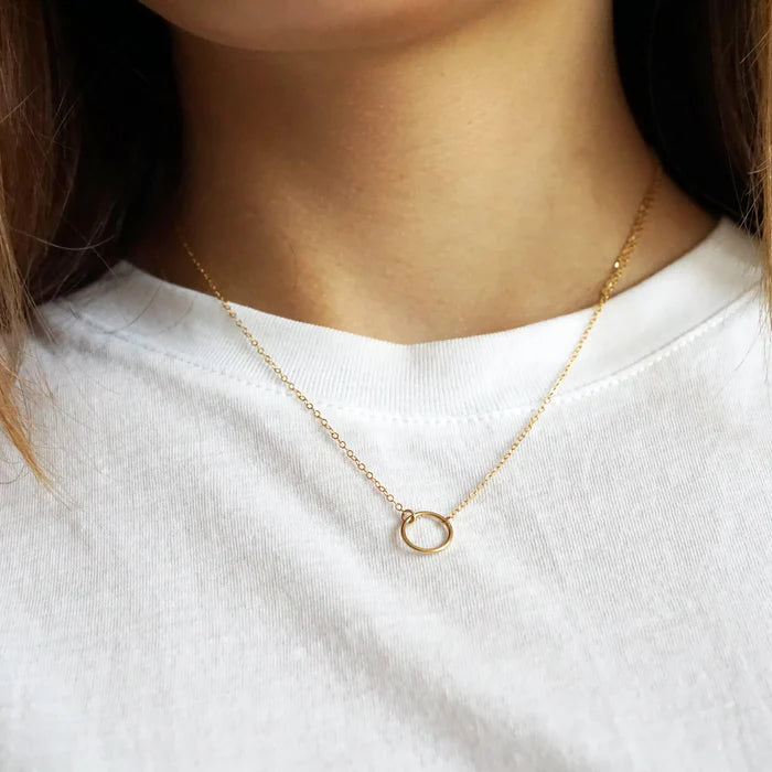 Karma Dainty Circle Necklace Gold | Bookazine HK