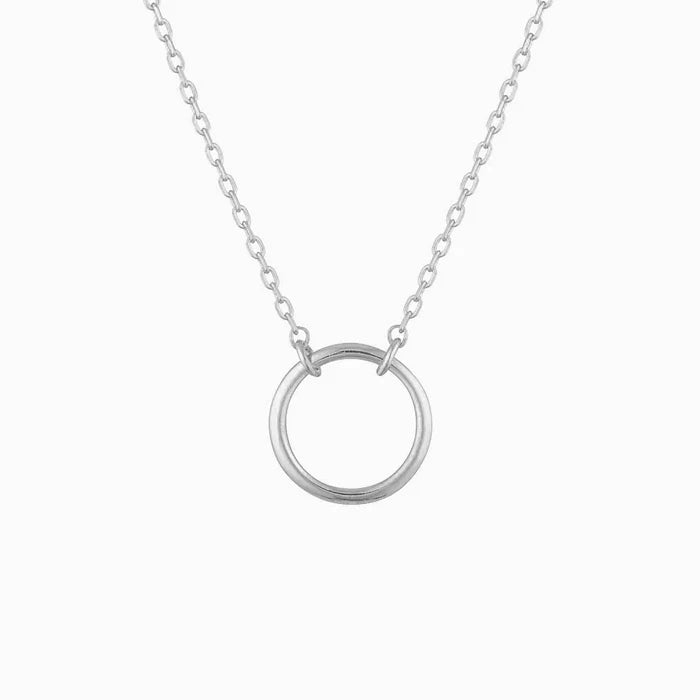 Karma Dainty Circle Necklace Silver | Bookazine HK