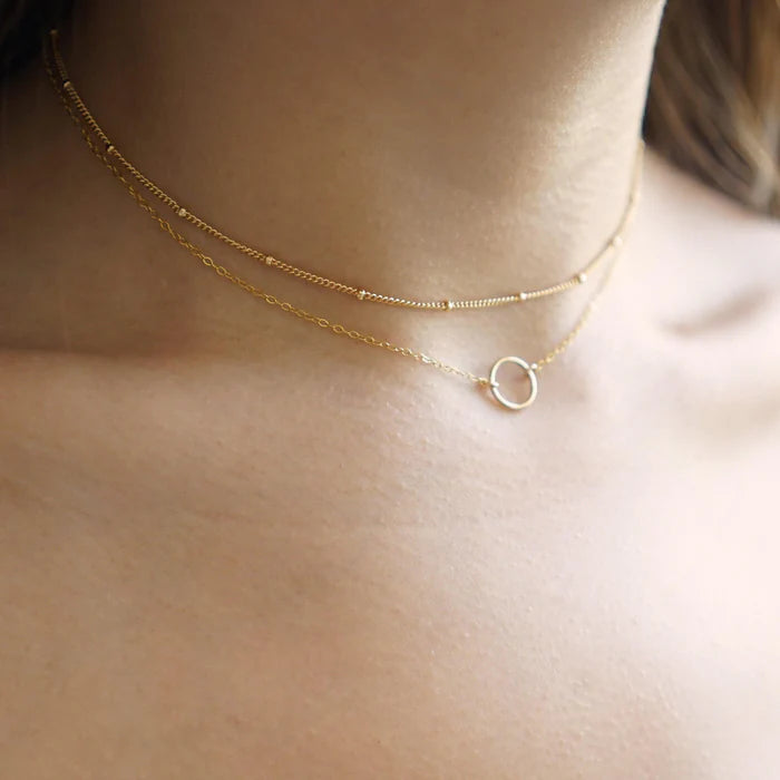 Karma Dainty Circle Necklace Silver | Bookazine HK