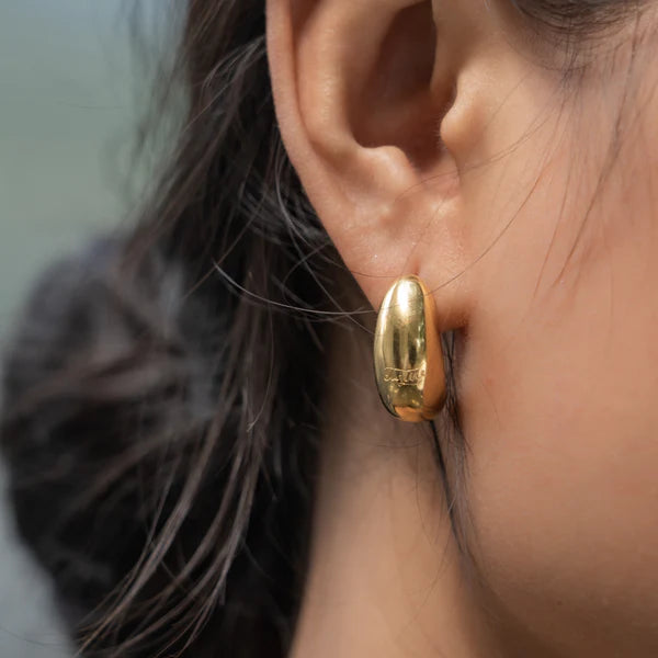 Love & Justice Half Hoop Earrings Gold | Bookazine HK