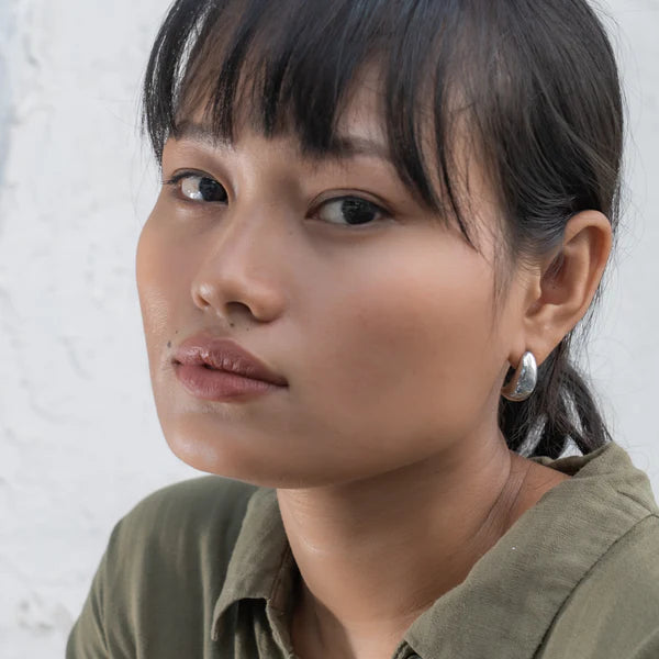 Love & Justice Half Hoop Earrings Silver| Bookazine HK