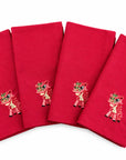 Red Napkins With Lion - Set of 4 | Bookazine HK