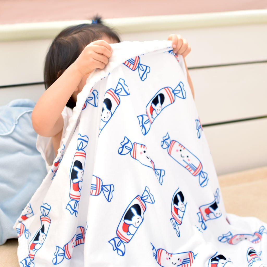 White Rabbit Candy Minky Fleece Blanket