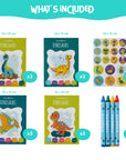 Dinosaur Colouring Book With Stickers & Crayons  | Bookazine HK