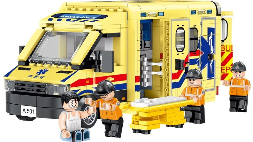 Yellow Ambulance Building Blocks 480Pcs