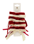 Red & Cream Velvet Bows Pack of 8