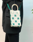 Classic Brick Pattern Sling Bag