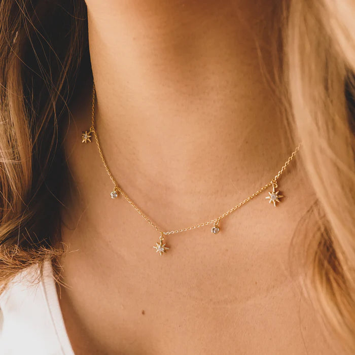 Starburst And Bling Necklace Silver | Bookazine HK