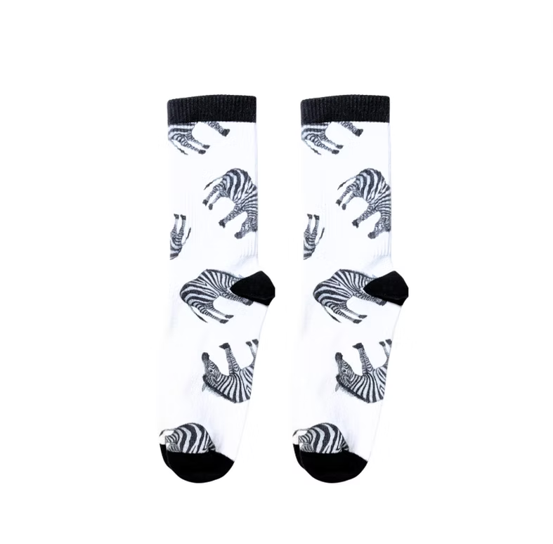 Zebra Socks (White & White) | Bookazine HK