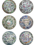 Coloured Antique Chinese Plates Coaster Set Of 6 | Bookazine HK