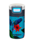 Kambukka Etna Thermal Mug (SS) 10oz (300ml) - Peacock Blue w/ Parrots