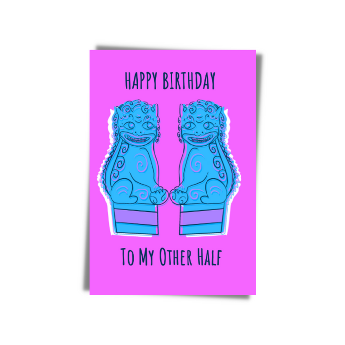 Happy Birthday To My Other Half Foo Dog Greeting Card | Bookazine HK