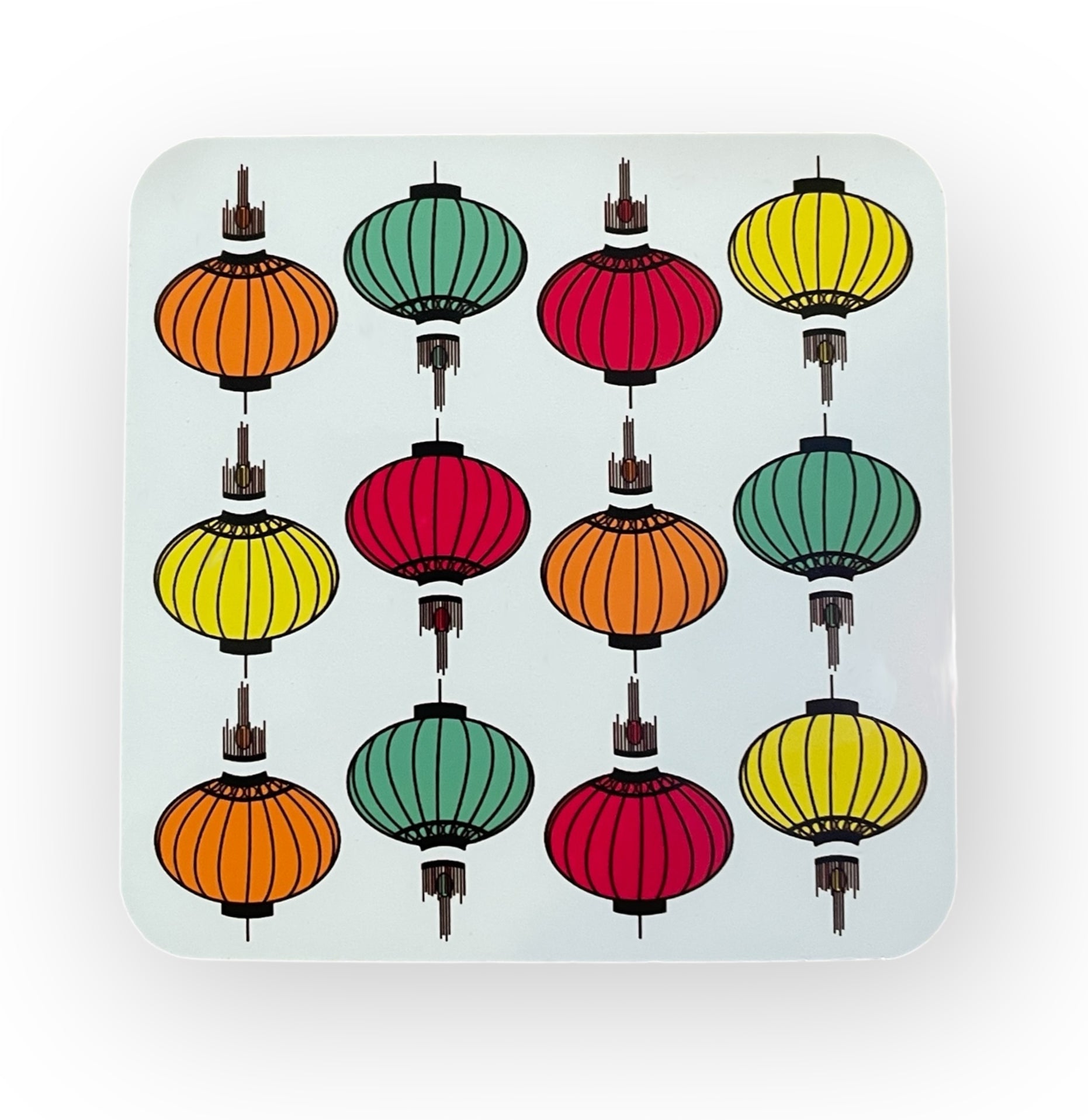 Wong Tai Sin Lanterns V2 Cork Coaster