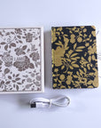 Gold Print Flower Book Lamp