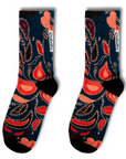 Blue And Tangerine Floral Socks | Bookazine HK